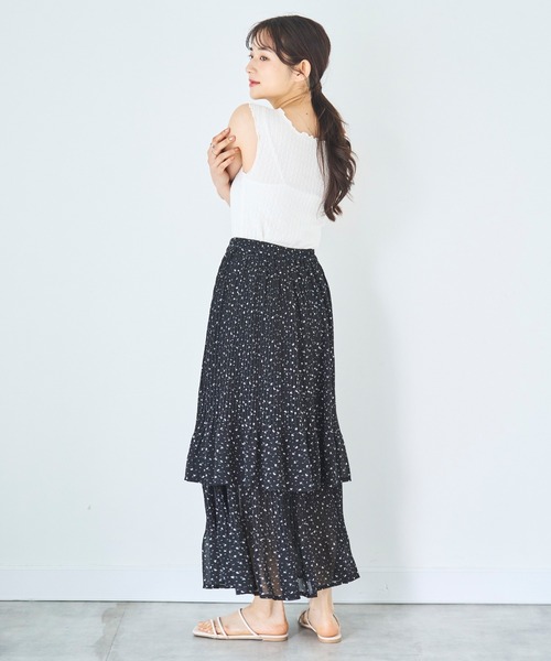 mil（ミル）の「カット楊柳 メロウタンクトップ（Tシャツ/カットソー・レディース・オフホワイト/ブラック・ONE SIZE）」の12枚目の写真