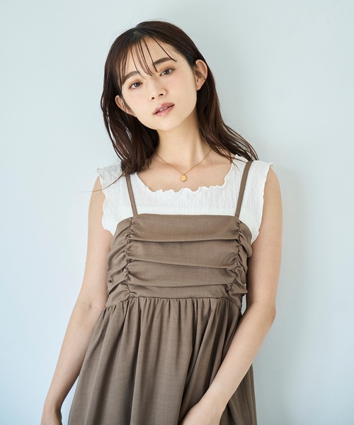 mil（ミル）の「カット楊柳 メロウタンクトップ（Tシャツ/カットソー・レディース・オフホワイト/ブラック・ONE SIZE）」の22枚目の写真