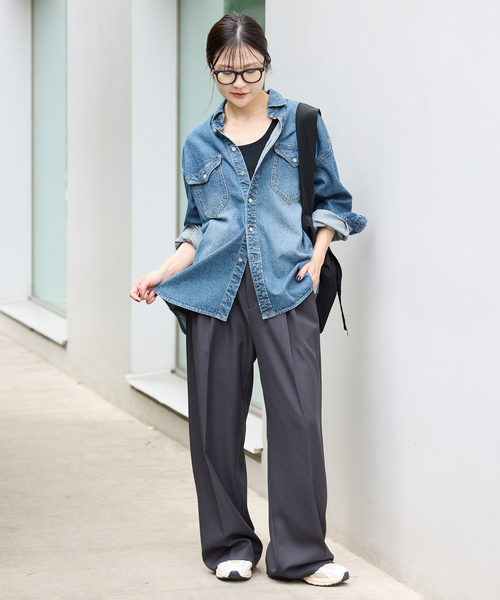 新品未使用　スローブイエナ　LE DENIM WING SLEEVE シャツ WEB限定/追加》LE DENIM BDUシャツ（シャツ/ブラウス）｜SLOBE