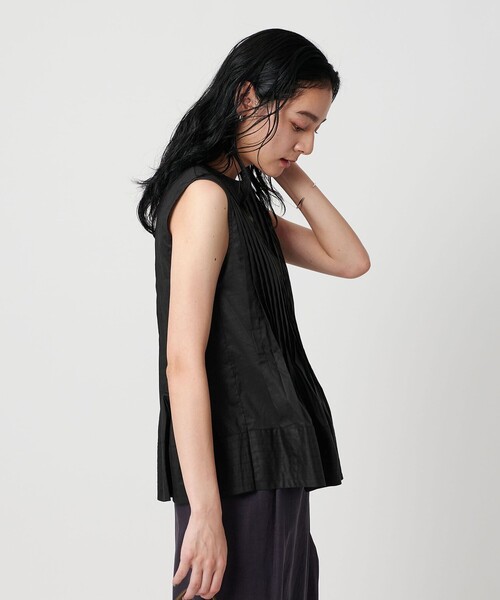 BEAUTY&YOUTH UNITED ARROWS◆ノースリーブブラウス/FREE/BLU/1621-199-1784 ピンタックノースリーブブラウス