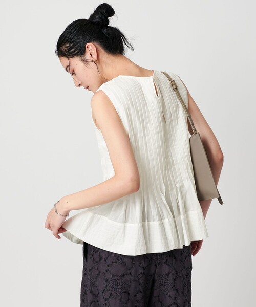 BEAUTY&YOUTH UNITED ARROWS◆ノースリーブブラウス/FREE/BLU/1621-199-1784 ピンタックノースリーブブラウス