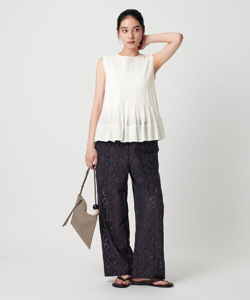 「H　BEAUTY&YOUTH UNITED ARROWS」 ノースリーブトップス FREE ブラック レディース H BEAUTY&YOUTH UNITED ARROWS（エイチビューティーアンドユース