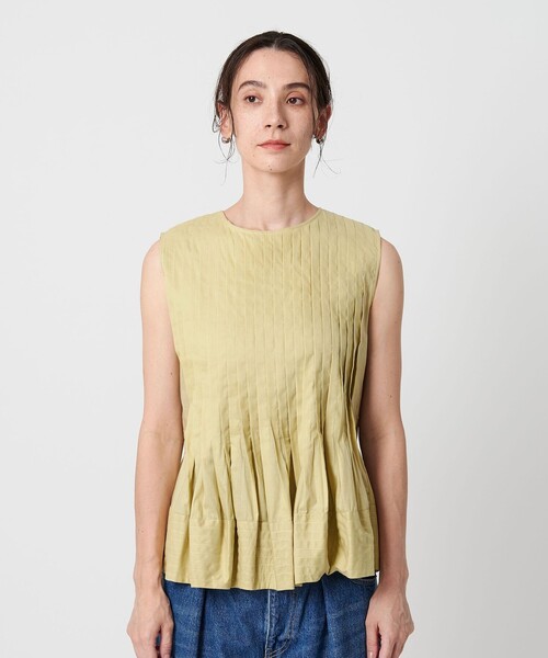 BEAUTY&YOUTH UNITED ARROWS(ビューティーアンドユースユナイテッドアローズ)の「ピンタックノースリーブブラウス(シャツ/ブラウス・レディース・ブラック/オフホワイト/ライム・FREE)」の14枚目の写真