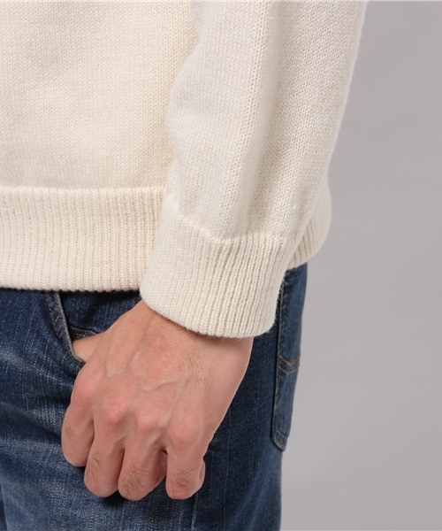 ivory court（アイボリーコート）の「7G フェアアイル モックネック ニット◆（ニット/セーター・メンズ・レッド/ネイビー/ホワイト×ホワイト・38/40）」の7枚目の写真