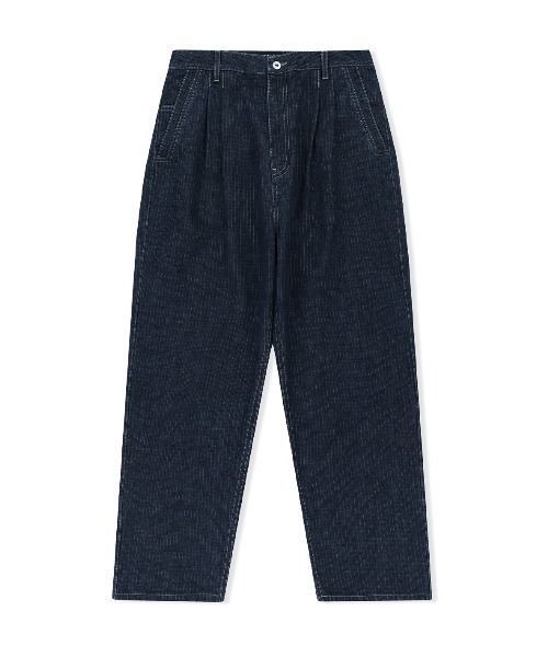 YESEYESEE(イエスアイシー)の「Two Tucked Ripstop Denim Pants(デニムパンツ・メンズ・ライトインディゴブルー/インディゴブルー/ダークインディゴブルー・S/M/L/XL)」の1枚目の写真