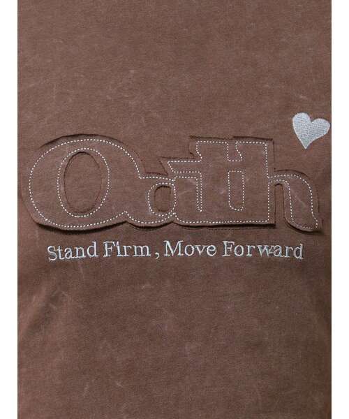 EMODA（エモダ）の「ロゴパッチミニマルTシャツ（Tシャツ/カットソー・レディース・ブラウン/ブルー/グレー/ピンク・FREE）」の16枚目の写真