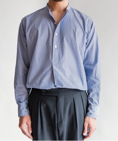 BRITISH MADE(ブリティッシュメイド)の「オフィサーシャツ/プリマス(MEN) 全2色(シャツ/ブラウス・メンズ・ベージュ/ブルー系・M/S/L)」の3枚目の写真