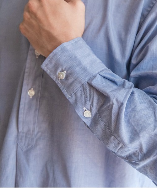 BRITISH MADE(ブリティッシュメイド)の「オフィサーシャツ/プリマス(MEN) 全2色(シャツ/ブラウス・メンズ・ベージュ/ブルー系・M/S/L)」の4枚目の写真