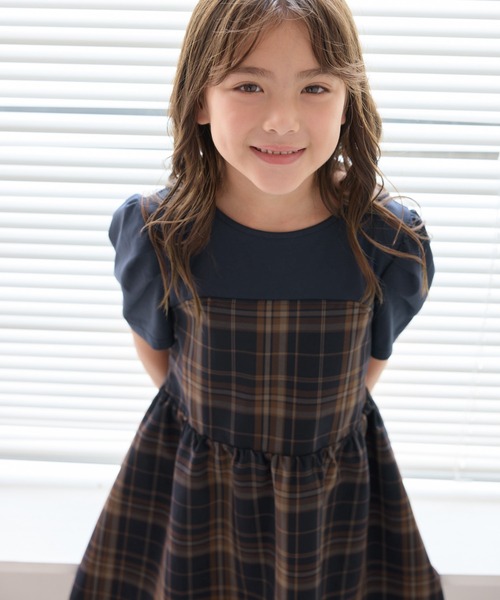 ROPE' PICNIC(ロペピクニック)の「【KIDS/キッズ】ドッキングチェックワンピース/リンクコーデ(ワンピース・キッズ・ブルー系その他/ブラック系その他・L/M/S)」の19枚目の写真