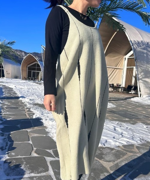ipugo（イプゴ）の「ipugo 柄ニットキャミワンピース（ワンピース・レディース・アイボリー・FREE）」の5枚目の写真