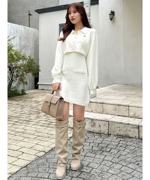 dazzlin（ダズリン）の「2ピースニットミニワンピース（ワンピース・レディース・ピンク/パープル/チャコールグレー/アイボリー・FREE）」の22枚目の写真