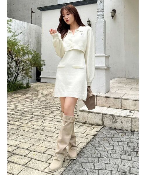 dazzlin（ダズリン）の「2ピースニットミニワンピース（ワンピース・レディース・ピンク/パープル/チャコールグレー/アイボリー・FREE）」の17枚目の写真