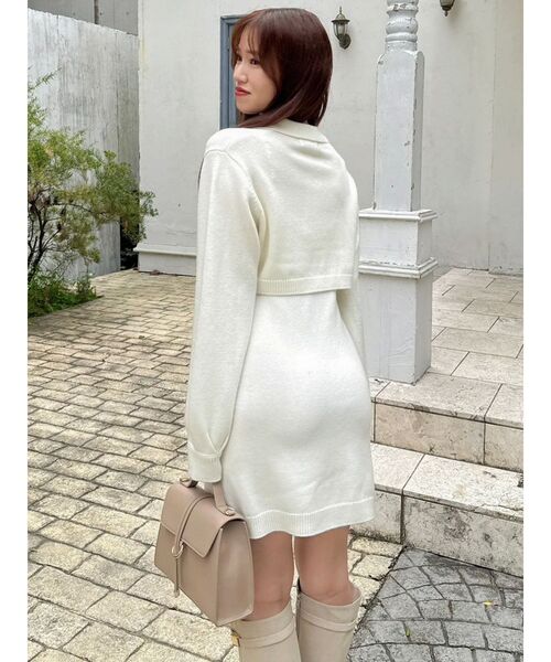 dazzlin（ダズリン）の「2ピースニットミニワンピース（ワンピース・レディース・ピンク/パープル/チャコールグレー/アイボリー・FREE）」の15枚目の写真