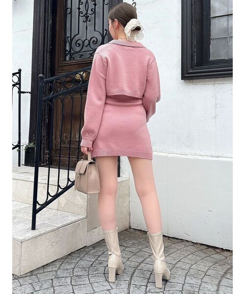 dazzlin（ダズリン）の「2ピースニットミニワンピース（ワンピース・レディース・ピンク/パープル/チャコールグレー/アイボリー・FREE）」の9枚目の写真