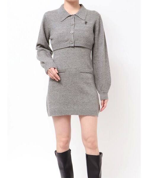 dazzlin（ダズリン）の「2ピースニットミニワンピース（ワンピース・レディース・ピンク/パープル/チャコールグレー/アイボリー・FREE）」の13枚目の写真