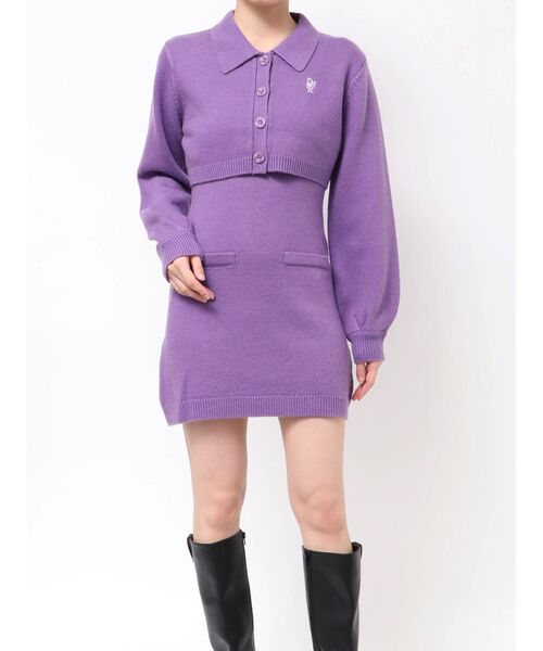 dazzlin（ダズリン）の「2ピースニットミニワンピース（ワンピース・レディース・ピンク/パープル/チャコールグレー/アイボリー・FREE）」の18枚目の写真