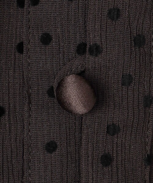 セール】【洗える】ドットフロッキー ボリュームスリーブ ブラウス