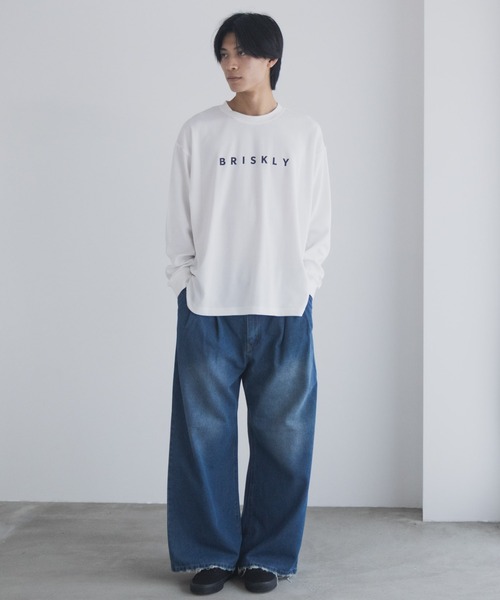NAVY(ネイビー)の「NAVY タフラクプリント長袖Tシャツ【UVカット ドライ 接触冷感】(Tシャツ/カットソー・メンズ・ブラック/ライトグレー/ブルー/オフホワイト・XL/L/M/S)」の5枚目の写真
