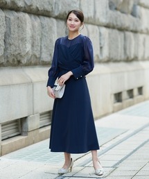 Jolie et Jolie | 【結婚式・パーティードレス】カシュクールウエストバックリボンワンピースドレス＜大きいサイズ＞(ドレス)