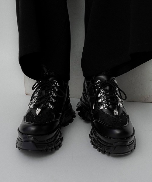 HARE(ハレ)の「ラメメッシュスニーカー(HARE)(スニーカー・レディース・シルバー/ブラック・MEDIUM/LARGE)」の6枚目の写真