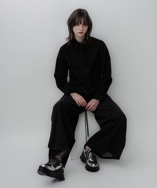 HARE(ハレ)の「ラメメッシュスニーカー(HARE)(スニーカー・レディース・シルバー/ブラック・MEDIUM/LARGE)」の8枚目の写真