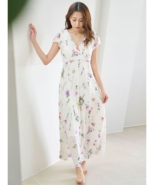 SNIDEL HOME(スナイデルホーム)の「【接触冷感】カットカシュクールワンピース(ルームワンピース・レディース・オフホワイト/イエロー/ピンク・F)」の5枚目の写真