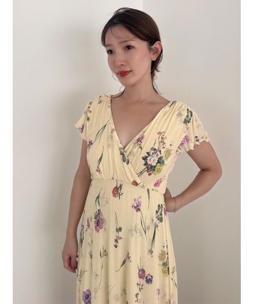 SNIDEL HOME(スナイデルホーム)の「【接触冷感】カットカシュクールワンピース(ルームワンピース・レディース・オフホワイト/イエロー/ピンク・F)」の15枚目の写真