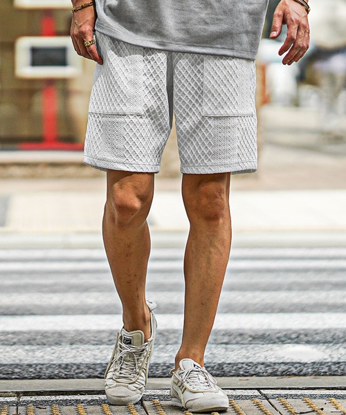 SOMEDIFF(サムディフ)の「リラックスハーフパンツ メンズ ショートパンツ 半ズボン ショーツ 春服(その他パンツ・メンズ・ホワイト/ブラック・XL/L/M)」の4枚目の写真