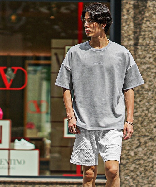 SOMEDIFF(サムディフ)の「リラックスハーフパンツ メンズ ショートパンツ 半ズボン ショーツ 春服(その他パンツ・メンズ・ホワイト/ブラック・XL/L/M)」の5枚目の写真