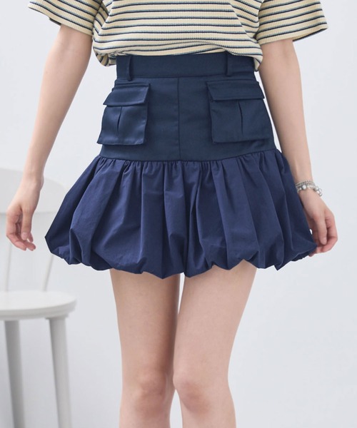 立体ポケット異素材バルーンミニスカート（スカート）｜RGRG（リグリグ