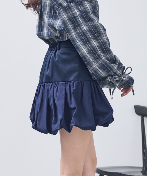 立体ポケット異素材バルーンミニスカート（スカート）｜RGRG（リグリグ