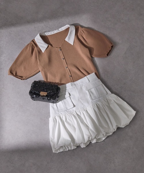 立体ポケット異素材バルーンミニスカート（スカート）｜RGRG（リグリグ