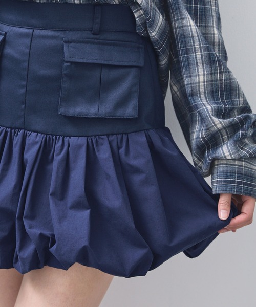 立体ポケット異素材バルーンミニスカート（スカート）｜RGRG（リグリグ