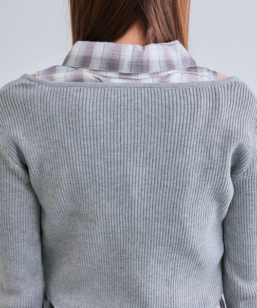 OLIVE des OLIVE（オリーブデオリーブ）の「【着回し自由なSETアイテム！】ノースリシャツ×ニットカーデセット（カーディガン/ボレロ・レディース・ブラック/ブラウン/トップグレー・FREE）」の12枚目の写真