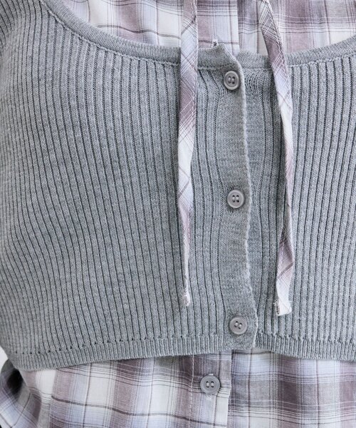 OLIVE des OLIVE（オリーブデオリーブ）の「【着回し自由なSETアイテム！】ノースリシャツ×ニットカーデセット（カーディガン/ボレロ・レディース・ブラック/ブラウン/トップグレー・FREE）」の13枚目の写真
