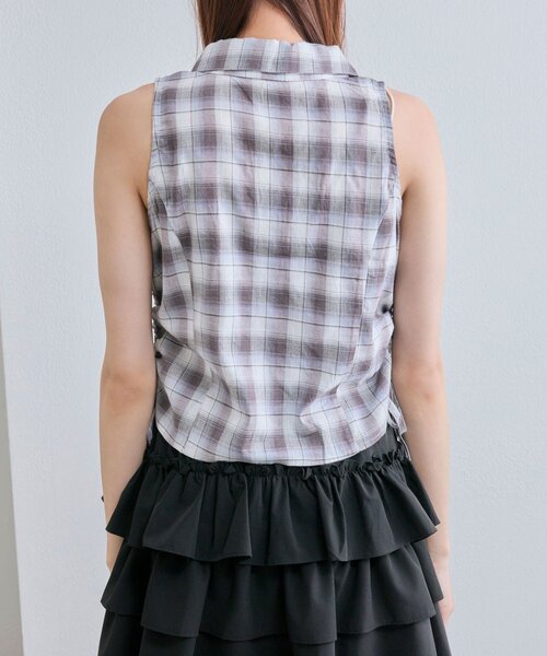 OLIVE des OLIVE（オリーブデオリーブ）の「【着回し自由なSETアイテム！】ノースリシャツ×ニットカーデセット（カーディガン/ボレロ・レディース・ブラック/ブラウン/トップグレー・FREE）」の17枚目の写真