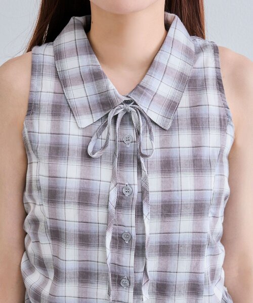 OLIVE des OLIVE（オリーブデオリーブ）の「【着回し自由なSETアイテム！】ノースリシャツ×ニットカーデセット（カーディガン/ボレロ・レディース・ブラック/ブラウン/トップグレー・FREE）」の18枚目の写真