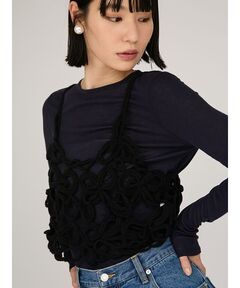 MARGE / レース ビスチェ Floral lace cropped 黒 セール】【MARGE/マージ】Floral lace cropped ビスチェ（ベスト