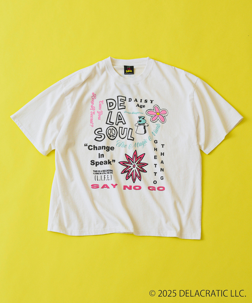 JOURNAL STANDARD relume（ジャーナルスタンダード　レリューム）の「De La Soul / デ・ラ・ソウル 別注 プリントTシャツ（Tシャツ/カットソー・メンズ・ブラック/ホワイト系その他/ネイビー/ブラックミックス・MEDIUM/LARGE）」の3枚目の写真