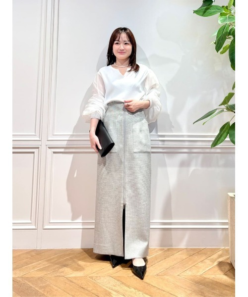 allureville(アルアバイル)の「チュールスリーブプルオーバー(ニット/セーター・レディース・ブラック/オフホワイト・2)」の16枚目の写真