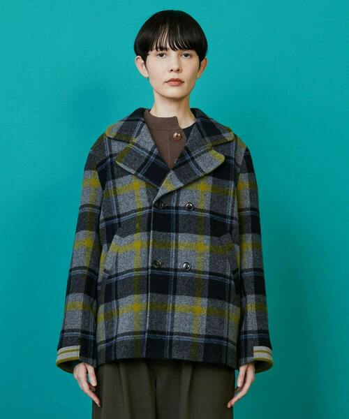 FRAPBOIS（フラボア）の「ライトピーコート（ピーコート・レディース・ネイビー/グレー・1/2）」の2枚目の写真