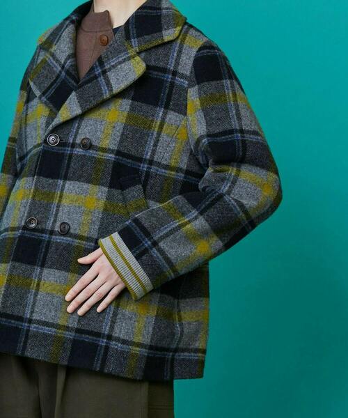 FRAPBOIS（フラボア）の「ライトピーコート（ピーコート・レディース・ネイビー/グレー・1/2）」の4枚目の写真