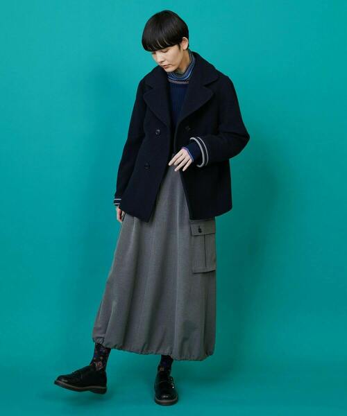 FRAPBOIS（フラボア）の「ライトピーコート（ピーコート・レディース・ネイビー/グレー・1/2）」の17枚目の写真