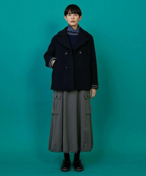 FRAPBOIS（フラボア）の「ライトピーコート（ピーコート・レディース・ネイビー/グレー・1/2）」の22枚目の写真