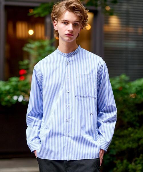 DRESSTERIOR(ドレステリア)の「バンドカラー ロンストシャツ(シャツ/ブラウス・メンズ・ネイビー系2・92/91/90/94)」の1枚目の写真