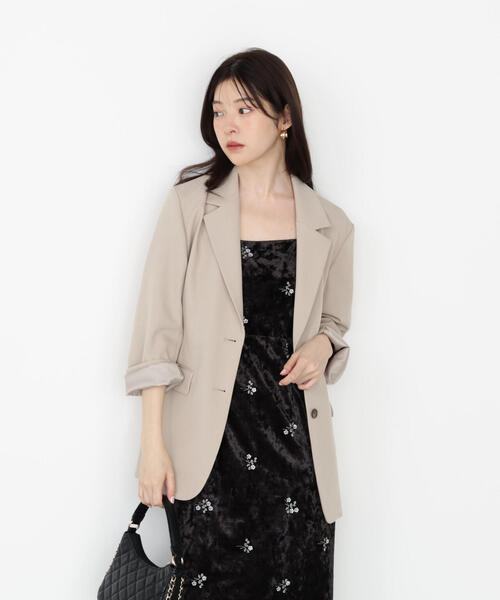 PROPORTION BODY DRESSING（プロポーションボディドレッシング）の「オーバーテーラージャケット / 1215250800（テーラードジャケット・レディース・ベージュ/グレー・SMALL/MEDIUM）」の8枚目の写真