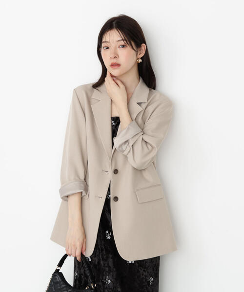 PROPORTION BODY DRESSING（プロポーションボディドレッシング）の「オーバーテーラージャケット / 1215250800（テーラードジャケット・レディース・ベージュ/グレー・SMALL/MEDIUM）」の9枚目の写真