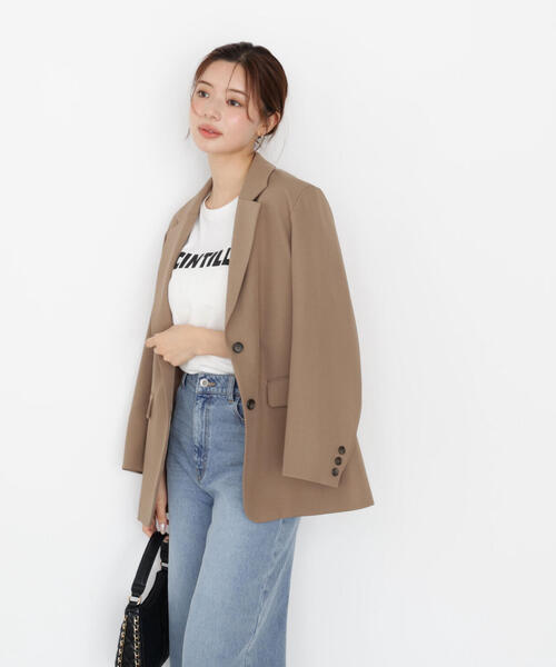 PROPORTION BODY DRESSING（プロポーションボディドレッシング）の「オーバーテーラージャケット / 1215250800（テーラードジャケット・レディース・ベージュ/グレー・SMALL/MEDIUM）」の20枚目の写真