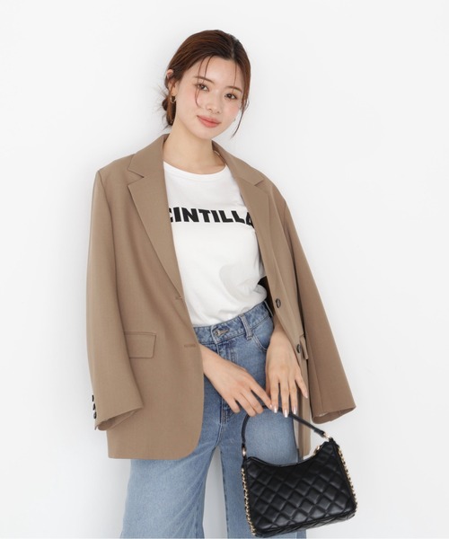 PROPORTION BODY DRESSING（プロポーションボディドレッシング）の「オーバーテーラージャケット / 1215250800（テーラードジャケット・レディース・ベージュ/グレー・SMALL/MEDIUM）」の5枚目の写真