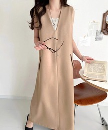 L LABEL（エルラベル）の「Vネックマキシワンピース/ジャンスカ（ワンピース）」